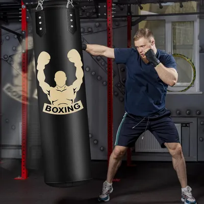 Produktbild von Schwere Boxsackset für Erwachsene - 4FT ungefüllter Boxsack, Reflexball und MMA-Handschuhe für das Boxtraining