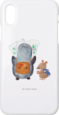 Produktbild von Mr. & Mrs. Panda Iphone 10 Handyhülle Pinguin & Maus Wanderer - Weiß - Geschenk, Cover, Wandern, Ausflug, Handy, Abenteuer, Hülle, X