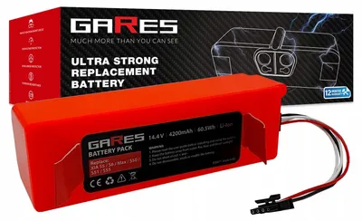 Obrázek produktu pro Gares Náhradní baterie pro Xiaomi Roborock BRR-2P4S-5200S | 14,4V 4,2 Ah Li-Ion | Vysokovýkonná baterie pro robotický vysavač | Kompatibilní s Xiaomi Roborock BRR-2P4S-5200S | Prémiová kvalita