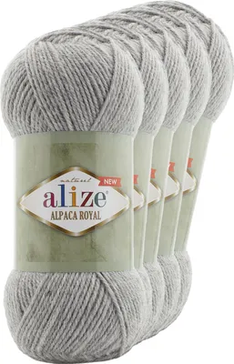 5 x 100g Alize Alpaca Royal 15% 21 grau meliert