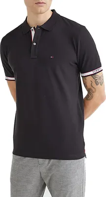 Produktbild von Tommy Hilfiger Herren Poloshirt CUFF BRANDING REGULAR MW0MW23960-BDS Schwarz