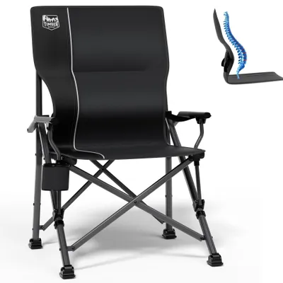 Productafbeelding van Campingstoel opvouwbaar, 150 kg, hoge rugleuning, bekerhouder