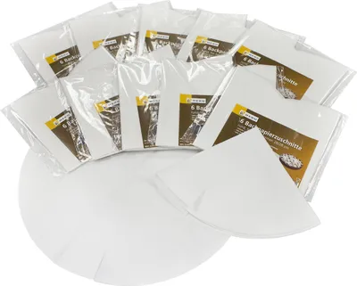 Image de HEKU 30080 : 60 découpes de papier sulfurisé pour moules démontables en 26/28 cm, blanc
