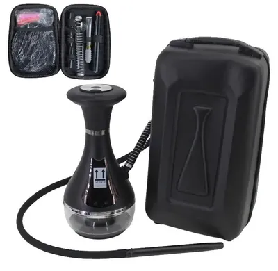 Immagine prodotto di Shisha, riscaldatore elettrico, design portatile, nero e argento