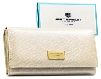 Obrázek produktu pro Peterson dámská peněženka ecru RFID přírodní a ekologická kůže 18,5x9 cm