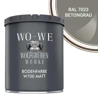 Produktbild von Betonfarbe Bodenfarbe Bodenbeschichtung MATT W700 Betongrau RAL 7023 - 750ml