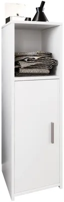 Image de Bois Armoire à disques Dimensions: H. 95 x W. 30 x D. 30 cm | 1 porte tournante et 1 compartiment ouvert - Zalo L