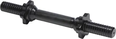 Produktbild von GORILLA SPORTS® Kurzhantelstange - 30mm, 35cm lang, bis 100kg Belastbar, 2x Sternverschlüsse, Rutschfest, aus Chrom, Schwarz - Hantelstangen Kurz