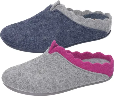 Produktbild von Manitu Damen Hausschuhe Pantoffeln Pantoletten 320044, Größe:38 EU, Farbe:Blau