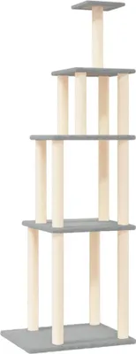Zdjęcie produktu dla vidaXL Drapak z sizalowymi słupkami do drapania jasnoszary 183 cm