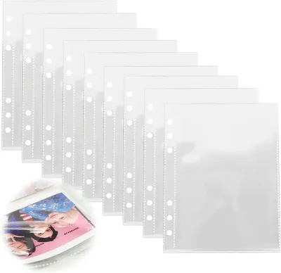 Obrázok produktu pre Plastové obálky A5, 10 kusov, priehľadné, pre 6 krúžkov, pre dokumenty a fotografie