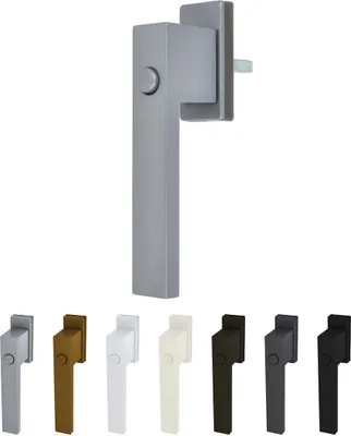Design Aluminium Fenstergriff mit Druckknopf  - pulverbeschichtet