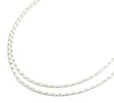 Produktbild von Vintageparts Gliederkette 925 Sterling Silber lange Glieder 50 cm Länge 0,8 mm stark
