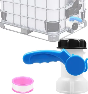 Produktbild von Inhalt im Wasserreservoir-Anschlussadapter - Auslassregelventil für IBC - Kugelhahn - Schlauchanschluss - Ablasshahn.