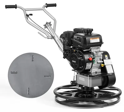 Produktbild von VEVOR Flügelglätter Betonglätter mit Ø 610mm Glättteller & Ø 580mm Klingen, Kohler 7 PS 4-Takt-Benzinmotor, 0-18° Verstellbare Blattwinkel, 60-125 U/min Messerdrehzahl, Glättmaschine für Bodenebnung