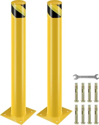 Zdjęcie produktu dla 2 sztuki - słupek odgradzający parking 91,4 cm - słupek odgradzający parking 20 x 20 cm - słupek odgradzający parking - słupek drogowy - obszary wewnętrzne i zewnętrzne - parkingi