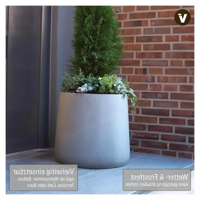 Produktbild von Pflanzkübel in Beton-Optik, Fiberglas, Frostsicher und Wetterbeständig, 50x50 cm, für Außen und Innen