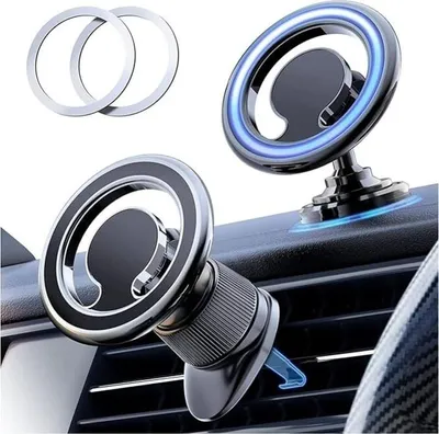 Produktbild von Magnetische Autohalterung, kompatibel mit Magsafe, 2-in-1 Universal-Autohalterung mit Lüftungsschlitz für iPhone 14, 13, Samsung und alle Smartphones