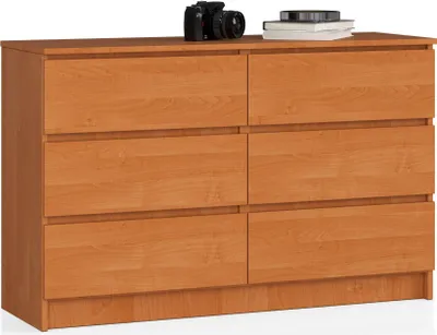 Produktbild von Kommode AKORD K120 Erle 120 cm 6 Schubladen B120 x H77 x T40 cm
