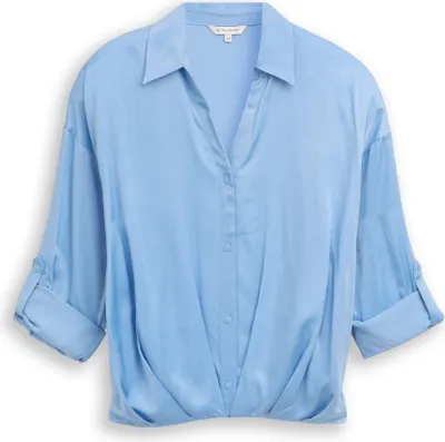 Produktbild von Oversized Satinbluse mit Turn-up-Funktion