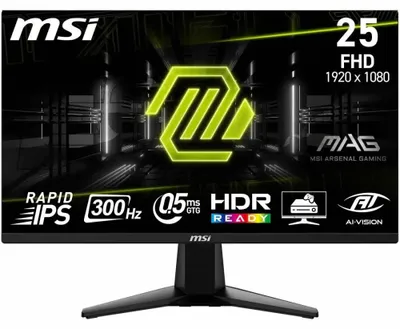 Produktbild von MSI MAG 255XF, 62,2 cm (24.5"), 1920 x 1080 Pixel, Full HD, 0,5 ms, Schwarz