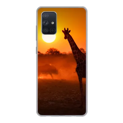 Produktbild von MuchoWow® Handyhülle Schutzhülle Hülle für Samsung Galaxy A51 Giraffe - Sonne - Savanne Silikon Softcase Handy Hülle - Schutzabdeckung