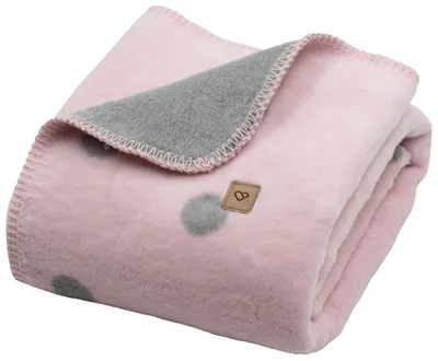 Produktbild von Zaffiro Grau & Rosa Gepunktet 100 x 150 cm Babybettdecke