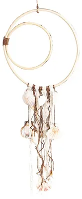 Produktbild von Dekokranz maritim aus Holz & Muscheln Mobile 25 x 58 cm