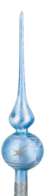 Produktbild von Weihnachtsbaumspitze Groß 35cm in Ice Blau Silber Komet