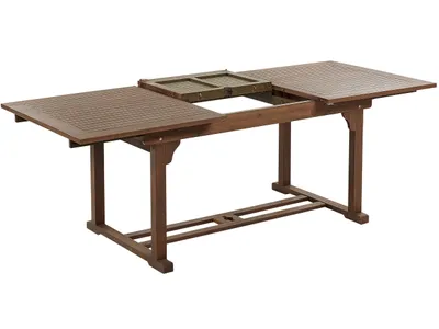 Zdjęcie produktu dla BELIANI Stół jadalniany ogrodowy ciemnobrązowy akacjowe 160/220 x 90 cm rozkładany otwór na parasol rustykalny