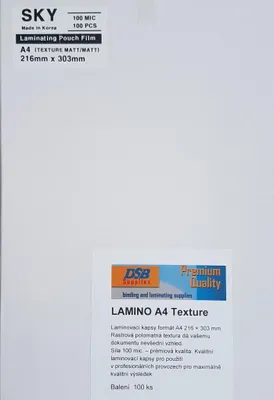 Produktbild von Laminierfolie A4, 100 mic, Matt mit Textur