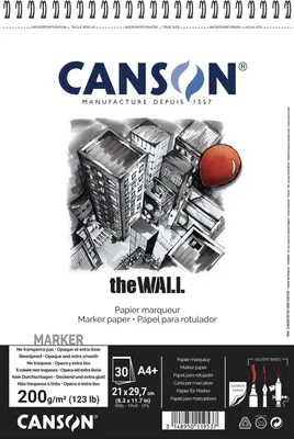 Immagine prodotto di CANSON C400078797 CANSON blocco carta da disegno a spirale "The WALL", A4, 220 g/m²