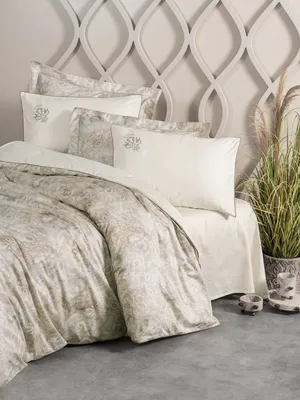 Obrázok produktu pre L'Essentiel Linge de Maison, Beatrix - Beige, Saténová súprava obliečok na dvojlôžko, 100 % bavlnený satén, béžová, 200 x 220 cm
