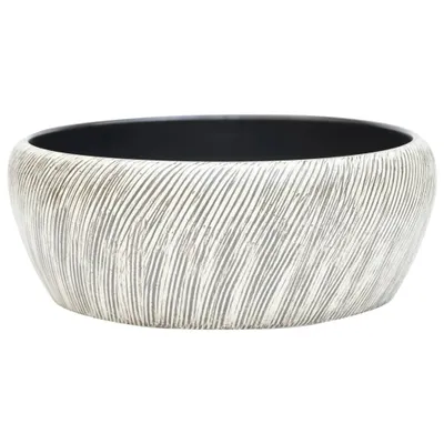 Produktbild von Aufsatzwaschbecken Schwarz und Grau Rund Ø41x14 cm Keramik