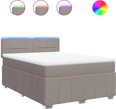 Produktbild von vidaXL Boxspringbett mit Matratze Taupe 160x200 cm Stoff