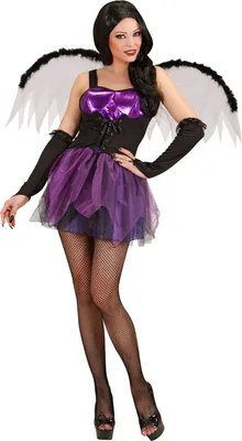Produktbild von Dunkle Gothic Fee Halloween Damenkostüm lila-schwarz