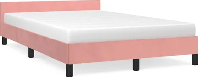 Obrázek produktu pro vidaXL Rám postele s čelem bez matrace Růžová 120x200 cm Velvet