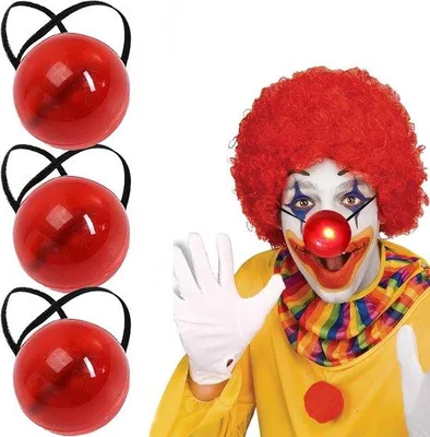 Zdjęcie produktu dla Sztuczny nos z diodami LED, idealny na Halloween i Boże Narodzenie - 3 sztuki