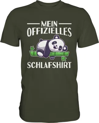 Produktbild von Offizielles Schlafshirt Nachthemd Schlafanzug Pyjama Panda T-Shirt – Urban Khaki / XL