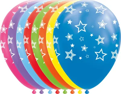 Obrázok produktu pre Balóniky hviezdy mix farieb 30 cm, 8ks.