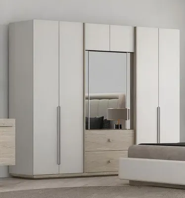 Produktbild von Kleiderschrank Schlafzimmerschrank Garderoben Schrank Einbauschrank mit Spiegel