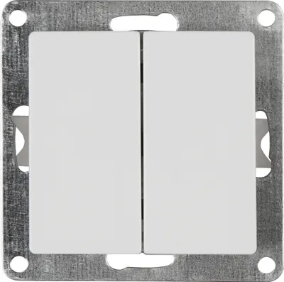 Produktbild von Serien-Schalter McPower "Cup", 2-fach, 250V/10A, UP, weiß, poliert / Hochglanz