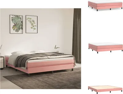Produktbild von vidaXL Boxspringbett Rosa 160x200 cm Samt -  Betten & Bettgestelle