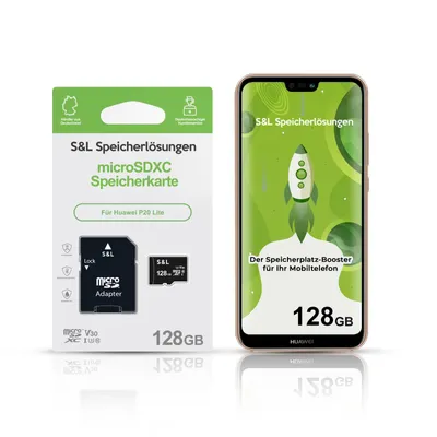 Produktbild von microSD Speicherkarte S&L für Huawei P20 Lite - Speicherkapazität: 128 GB