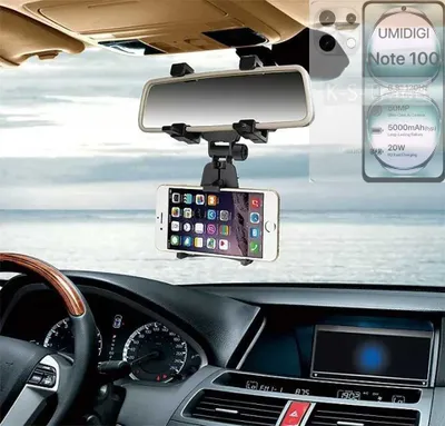 Produktbild von K-S-Trade Smartphone Halterung kompatibel mit UMIDIGI Note 100 Rückspiegel Halterung schwarz Auto Halterung KFZ Halter