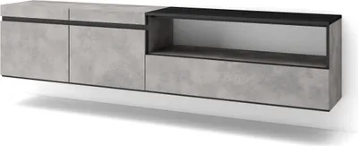 Produktbild von TV-Schrank, Lowboard, 200x35x45cm, Für TV-Geräte bis zu 80", Hängend, Zementgrau