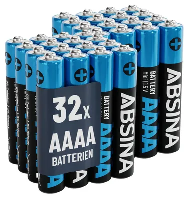 Produktbild von ABSINA 16x Batterien AAAA für Surface Pen, Tablet Stift und vieles mehr, AAAA Batterie 1,5V Alkaline, Mini Batterien AAAA LR61 E96