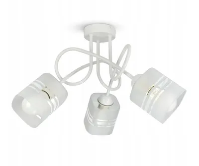 A white ceiling lamp with three adjustable light fixtures.
