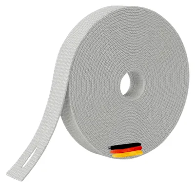 Produktbild von Rolladengurt 23 mm Grau 7 Meter - stabil und scheuerfest - Maxi Rollladengurt 23 mm
