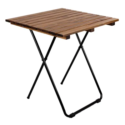 Produktbild von Holz/Metall Campingtisch Beistelltisch Klapptisch klappbar braun 45x45x50 cm